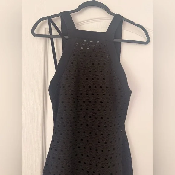 SANDRO Black Fringe Midi Dress - Picture 3 of 4